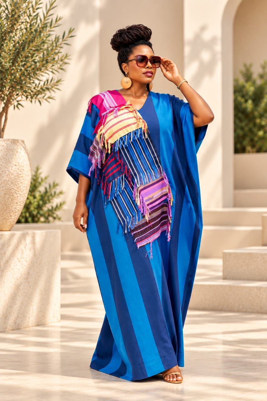 Zuri Fray Boubou - Blue Stripe
